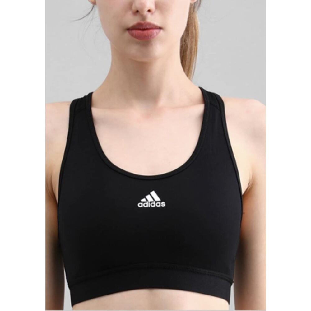 Adidas women sports bra sz M black nwt